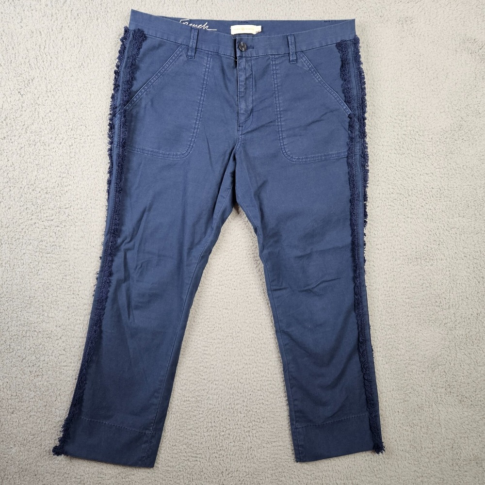 Tory Burch Navy blue Parden My French Fringe Casual Women's Pant Size 32